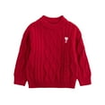 thumbnail image 1 of SonxaHe Big Girl's Sweater Christmas Pullover Chunky Knit Sweater Children Holiday Cozy Soft Warm Winter Sweaters Red,Sized 10-11, 1 of 6