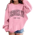 thumbnail image 1 of SonxaHe Big Girl's Sweatshirt Long Sleeve Letter Prints Loose Comfy Fall Winter Drop Shoulder Sweatshirt Pink,Sized 9-10, 1 of 5