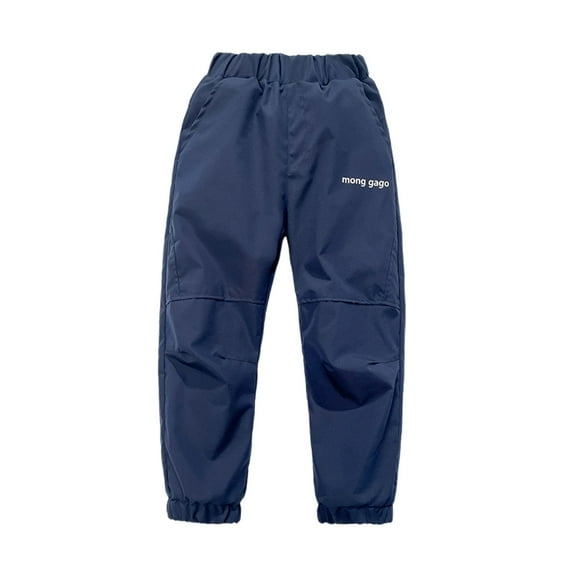 SonxaHe Big Girl's Windproof Hiking Pants Stretch Waist Jogger Sports Trousers Kids Loose Outdoor Pants Blue,Sized 8-9