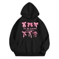 thumbnail image 1 of SonxaHe Big Girls Hoodie Bow Prints Long Sleeve Oversized Comfy Autumn Winter Hooded Sweatshirt Black,Sized 8-9, 1 of 3