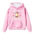 thumbnail image 1 of SonxaHe Big Girls Hoodie Cartoon Capybara Long Sleeve Pocket Hooded Sweatshirt Kids Oversized Soft Cozy Winter Hoodies Pink,Sized 13-14, 1 of 3