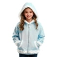 thumbnail image 1 of SonxaHe Big Girls Hoodies Fleece Christmas Zip Fur Trim Hooded Sweatshirt with Pockets Warm Soft Cozy Outdoor Hoodies Blue,Sized 7-8, 1 of 5