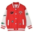thumbnail image 1 of SonxaHe Big Girls Jacket Letter Prints Long Sleeve Windbreaker Jacket Child Stylish Outerwear Autumn Bomber Jackets Red,Sized 15-18, 1 of 3