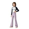 thumbnail image 1 of SonxaHe Big Girls Pants High Waist Flare Leg Yoga Leggings Children Dancewear Soft Comfy Tights Purple,Sized 13-14, 1 of 8