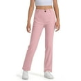 thumbnail image 1 of SonxaHe Big Girls' School Pants Flat Front High Waist Straight Leg Pants Kids Stretch Active School Wear Uniform Trousers Pink，Sized 13-14, 1 of 5