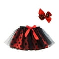 thumbnail image 1 of SonxaHe Big Girls Skirts Polka Dot Prints Stretch Waist Ballet Skirt with Hairpin Kids Party Dance Tulle Skirts,2-Piece Black,Sized 9-11, 1 of 5