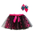 thumbnail image 1 of SonxaHe Big Girls Skirts Polka Dot Prints Stretch Waist Ballet Skirt with Hairpin Kids Party Dance Tulle Skirts,2-Piece Pink,Sized 9-11, 1 of 5