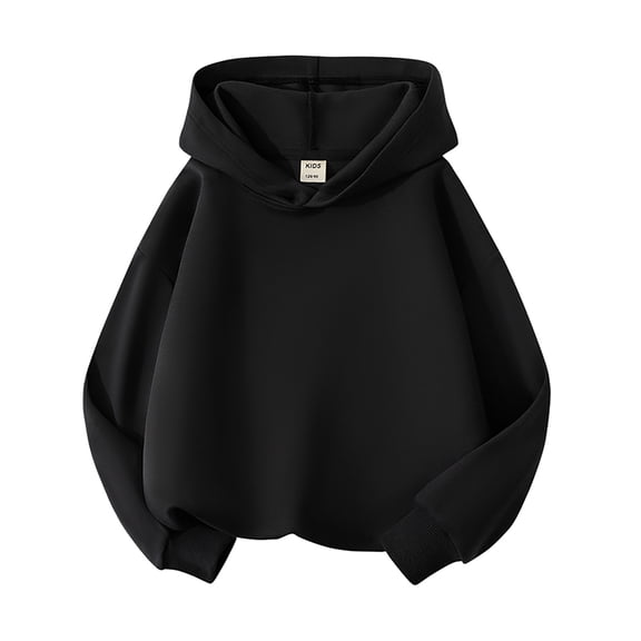 SonxaHe Hooded Basic Sweatshirt for Toddler Boy Girl Solid Oversized Long Sleeve Hoodies Classic Cozy Sports Hoodies Black,Size 3-4