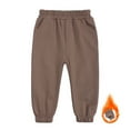 thumbnail image 1 of SonxaHe Boy Girl Pants Thick Lined Jogger Soft Leggings Child Winter Warm Unisex Pants Brown,Sized 1-2, 1 of 6