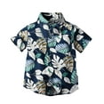 thumbnail image 1 of SonxaHe Infant Boy Girl T Shirt Tropical Print Short Sleeved Shirt Child Summer Breathable Beach Stylish Tshirts Black,Size 18-24 M, 1 of 3