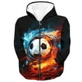 thumbnail image 1 of SonxaHe Infant Boy's Hooded Sweatshirt Football Cartoon Zipper Hoodies Kids Stylish School Sports Comfy Outdoor Hoodies Black,Sized 18-24 M, 1 of 2