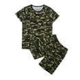 thumbnail image 1 of SonxaHe Infant Boys Outfit Camo Graphic Short Sleeve T Shirts Shorts Summer Outdoor Activewear Outfit Set Green,Size 12 M-14 Y, 1 of 7