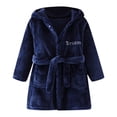 thumbnail image 1 of SonxaHe Infant Boys Outfits Flannel Thermal Hooded Bathrobes Child Fleece Warm Sleepwear Cozy Spring Fall Outfit Set,1-Piece Blue,Size 18-24 M, 1 of 2