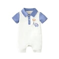 thumbnail image 1 of SonxaHe Infant Boys' Summer Bodysuit Short Sleeve Elephant Print Romper Child Lightweight Casual Cozy Jumpsuits White,Size 9-12 M, 1 of 5