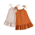 thumbnail image 1 of SonxaHe Infant Girl Dresses Sleeveless Solid Loose Tank Dress Baby Summer Lightweight Comfortable Dresses Clothes Brown,Szie 18-24 M, 1 of 4