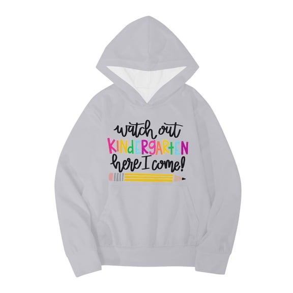 SonxaHe Girl Hooded Sweatshirt Letter Printed Long Sleeve Warm Comfy Autumn Winter School Wear Hoodie Gray,Sized 18-24 M