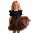 thumbnail image 1 of SonxaHe Infant Girl's Dresses Leopard Print Short Sleeve Mesh Tutu Dress Child Spring Summer Party Princess Gown Black,Szie 12-18 M, 1 of 8