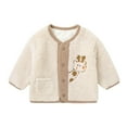 thumbnail image 1 of SonxaHe Infant Girl's winter Coat Flannel Warm Button Soft Coat Child Cozy Warm Thickened Outerwear Coats Beige,Sized 18-24 M, 1 of 2