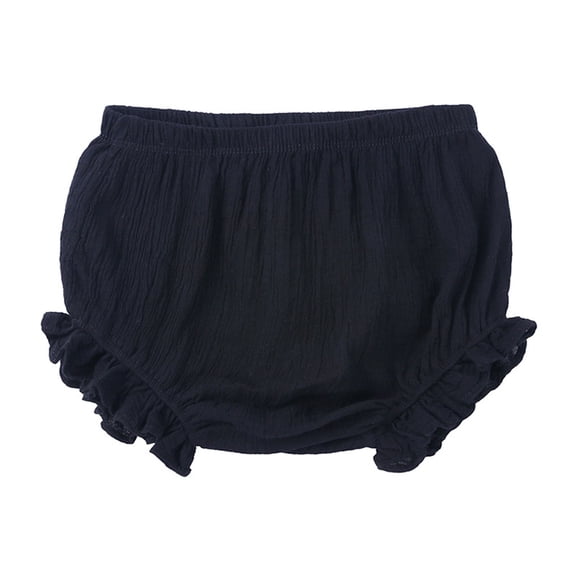 SonxaHe Infant Girls Boys Shorts Solid Spring Summer Shorts with Ruffles Baby Comfortable Soft Thin Pants Black,Size 0-24 M