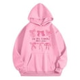 thumbnail image 1 of SonxaHe Girls Hoodie Bow Prints Long Sleeve Oversized Comfy Autumn Winter Hooded Sweatshirt Pink,Sized 1-2, 1 of 3