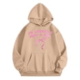 thumbnail image 1 of SonxaHe Girls' Hoodies Sweatshirts Winter Warm Bow Print Long Sleeve Pullover Hooded Casual Tops Beige,Sized 1-2, 1 of 3