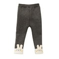 thumbnail image 1 of SonxaHe Infant Girls Leggings Fleece Lined Bunny Skinny Stretchy Pants Child Warm Thermal Cozy Soft Outerwear Winter Trousers Gray,Sized 12-18 M, 1 of 3