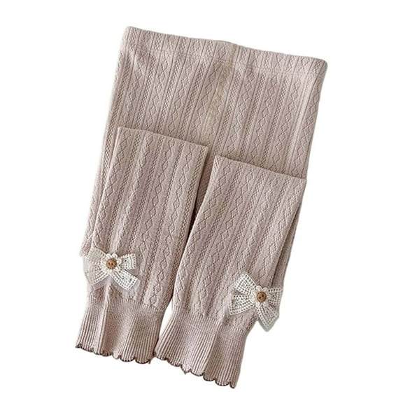 SonxaHe Infant Girls Leggings Pants Stretchy Active Knitted Leggings Child Cute Outerwear Skinny Soft Cozy Autumn Tights Beige,Sized 1-3