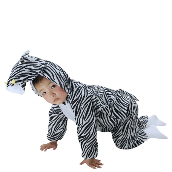 SonxaHe Jumpsuit for Little Boy Girl Animal Dinosaur Hooded Performance Romper Kids Stage Role Play Party Bodysuit Gray,Size 6-7 Y
