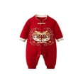 thumbnail image 1 of SonxaHe Jumpsuit for Newborn Girl New Year Embroidery Long Sleeve Romper Baby Holiday Party Cozy Bodysuits Clothes Red,Size 6-12 M, 1 of 8