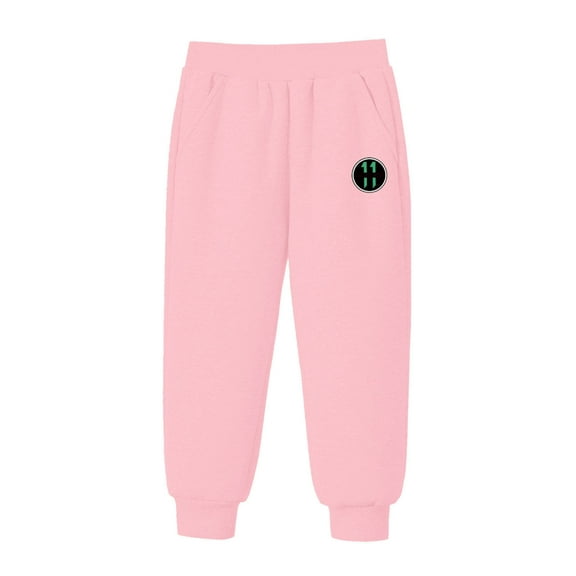SonxaHe Little Boy Girl Pants Stretch Waist Loose Jogger Sweatpants Kids Soft Cozy Lightweight Athletic Autumn Trousers Pink,Sized 6-7