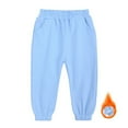 thumbnail image 1 of SonxaHe Little Boy Girl Pants Thick Lined Jogger Soft Leggings Child Winter Warm Unisex Pants Blue,Sized 5-6, 1 of 3