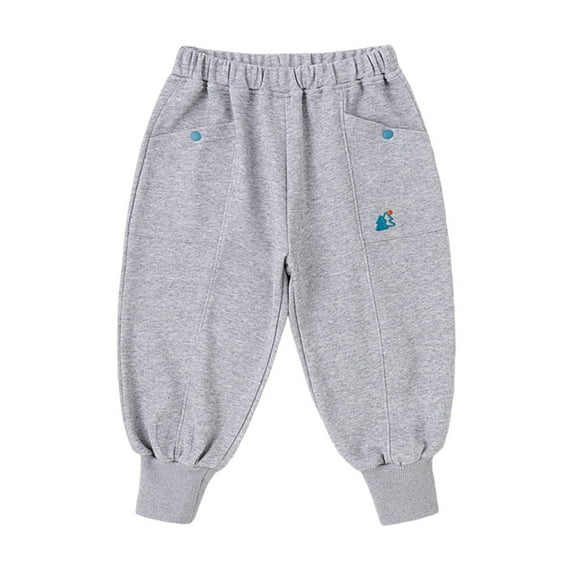 SonxaHe Little Boy Jogger Pant with Elastic Waistband Cargo Pants Children Sport Loose Casual Sweatpants Gray,Sized 5-6