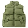 thumbnail image 1 of SonxaHe Little Boy Puffer Coat Vest Padded Sleeveless Jacket Warm Thickened Quilted Cozy Lightweight Outerwear Green,Sized 6-7, 1 of 6