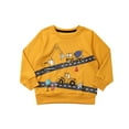 thumbnail image 1 of SonxaHe Little Boy's Sweatshirt Car Print Long Sleeve Truck Shirt Loose Sport Cozy Winter Sweatshirt Yellow,Sized 6-7, 1 of 3