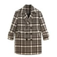 thumbnail image 1 of SonxaHe Little Boy's Winter Coats Plaid Warm Thick Lapel Long Overcoat Kids Heavyweight Fleece Trench Winter Coats Beige,Sized 7-8, 1 of 4