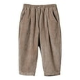 thumbnail image 1 of SonxaHe Little Boys Corduroy Pants Elastic Waist Straight Leg Trousers Kids Comfy Soft School Wear Sports Outdoor Pants Beige,Sized 7-8, 1 of 5