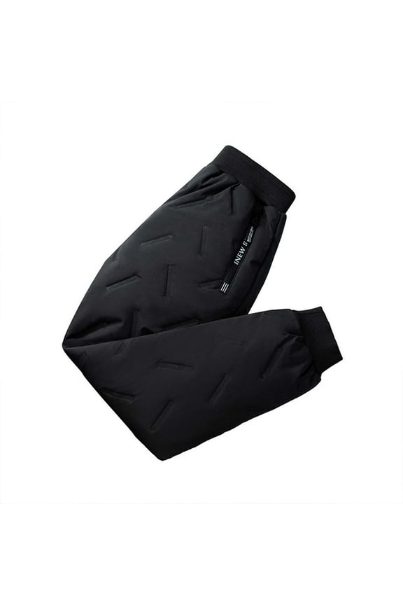 Little Boys Girls Snow Pants Thick Warm Tapered Pants Kids Winter Activewear Unisex Trousers Black,Sized 7-8