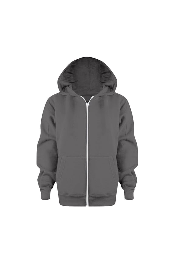 Little Boys' Jacket Stylish Solid Zipper Loose Hooded Jackets Kids Athletic Comfy Soft Fall Jacktes Gray,Sized 6-7