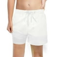 thumbnail image 1 of SonxaHe Little Boys' Shorts Summer Drawstring Elastic Waist Relaxed Shorts Kids Beach Knee Length Pants White,Sized 5-6, 1 of 3