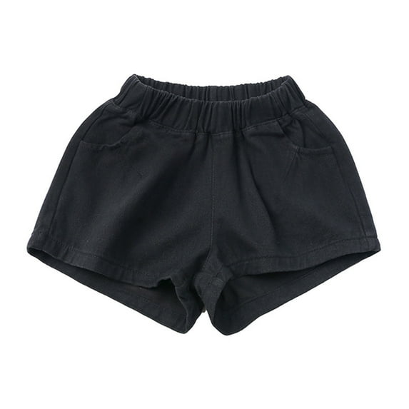 SonxaHe Little Boys Shorts with Pockets Stretch Waist Lightweight Sports Pants Children Solid Relaxed Summer Shorts Blue,Size 5-6 Y