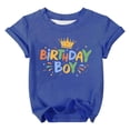 thumbnail image 1 of SonxaHe Little Boys T Shirt for Birthday Letter Prints Short Sleeve Tops Child Relaxed Activewear Durable T Shirts Blue,Szie 6-7 Y, 1 of 2