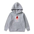 thumbnail image 1 of SonxaHe Little Girl Boy Hooded Sweatshirt Christmas Reindeer Print Long Sleeve Fleece Winter Holiday Hoodie Gray,Sized 5-6, 1 of 2