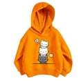 thumbnail image 1 of SonxaHe Little Girl Boy Hooded Sweatshirt Cute Cartoon Print Long Sleeve Shirt Comfy Oversized Fall Hoodie Yellow,Sized 5-6, 1 of 3