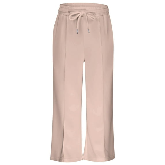 SonxaHe Little Girl' Pants Drawstring Elastic Waist Flare Sweatpants Kids Cozy Loose Sportswear Casual Pants Beige,Sized 6-7