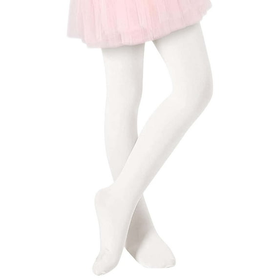 SonxaHe Little Girl' Pants High Elastic Dancewear Leggings Pants Kids Underwear Ballerina Comfy Tights White,Sized 6-7