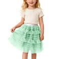 thumbnail image 1 of SonxaHe Little Girl' Skirt Ruffles Polka Tiered Knee-Length Tulle Skirt Children Holiday Party Ballet Dance Skirts Green,Sized 5-6, 1 of 4