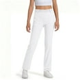 thumbnail image 1 of SonxaHe Little Girls Pants Stretch High Waist Active Straight Leg Pants Child Comfy Athletic School Wear Uniform Trousers White,Sized 5-6, 1 of 5