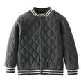 thumbnail image 1 of SonxaHe Little Girl Winter Coat Fleece Button Quilted Outerwear Stylish Comfy Insulated Autumn Winter Coat Gray,Sized 6-7, 1 of 4