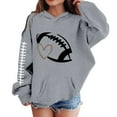 thumbnail image 1 of SonxaHe Little Girl's Hooded Sweatshirt Long Sleeve Baseball Print Fashion Loose Casual Warm Hoodie Gray,Sized 5-6, 1 of 3