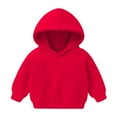 thumbnail image 1 of SonxaHe Little Girls' Hooded Sweatshirt Fleece Lined Long Sleeve Loose Cozy Winter Pullover Hoodies Red,Sized 5-6, 1 of 3
